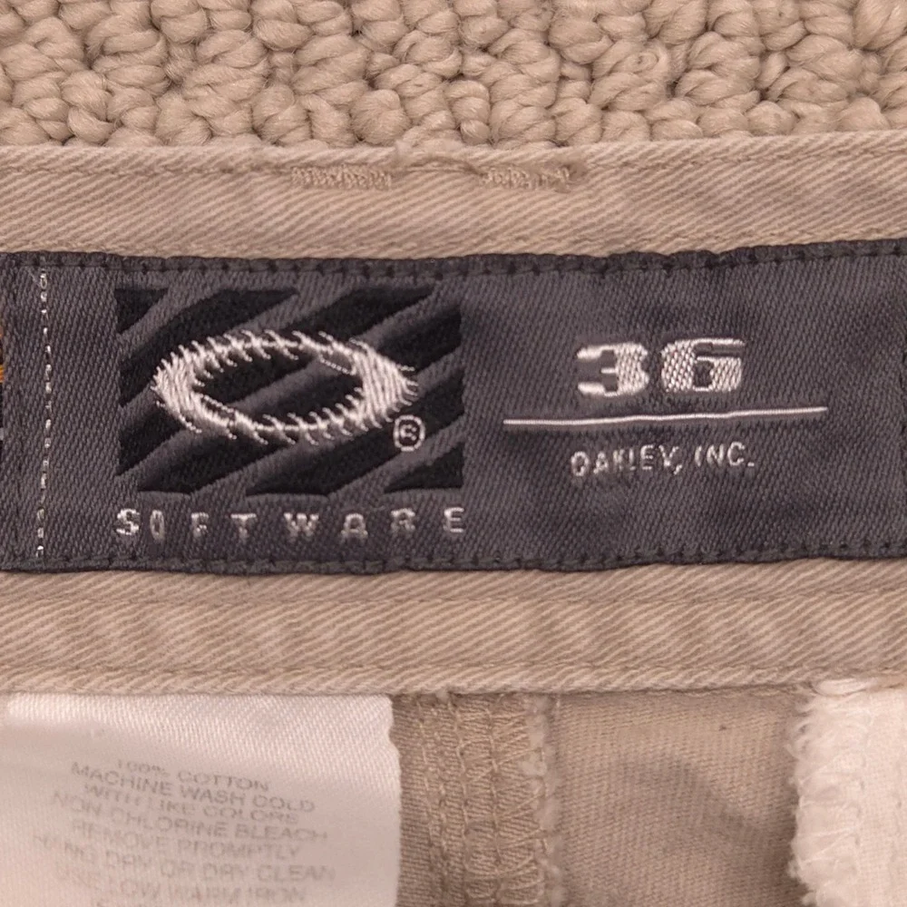 VTG‎ Y2K Oakley Softwear Cargo Pants Baggy Wide Leg Tan Mens Size 36